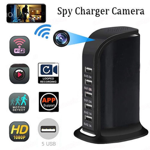 Spy Camera In Usb Charging Extension Board Motion Detection